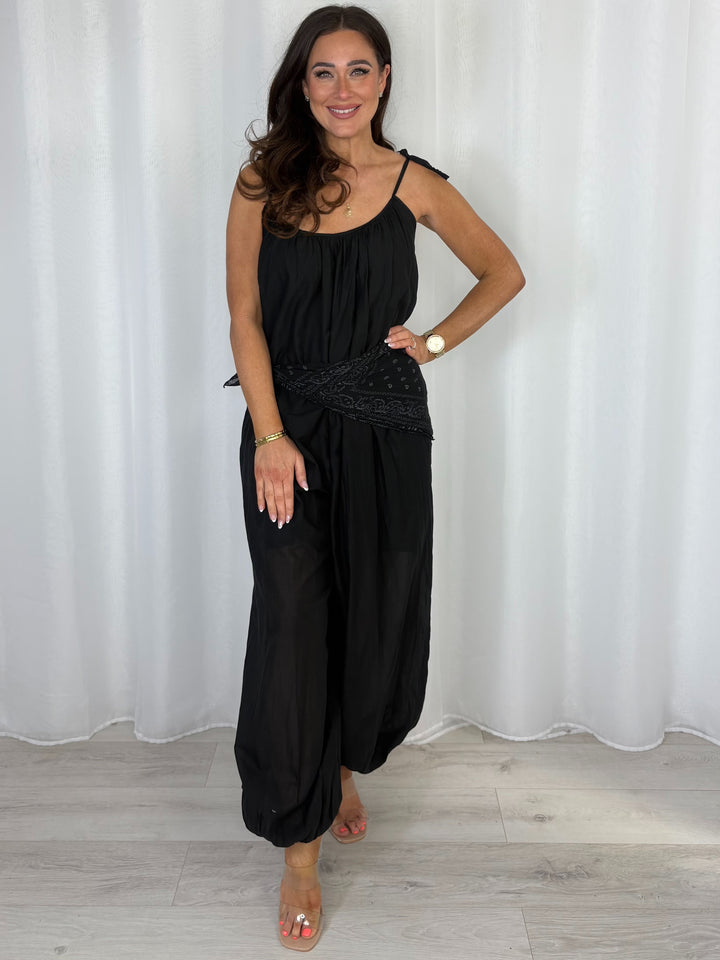 Bandana Scarf Balloon Jumpsuit (7 Colours)