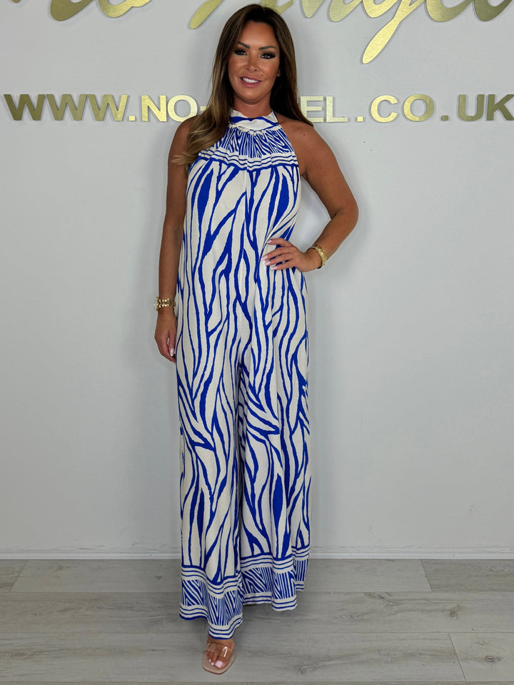 Zebra Halter Floaty Jumpsuit (6 Colours)