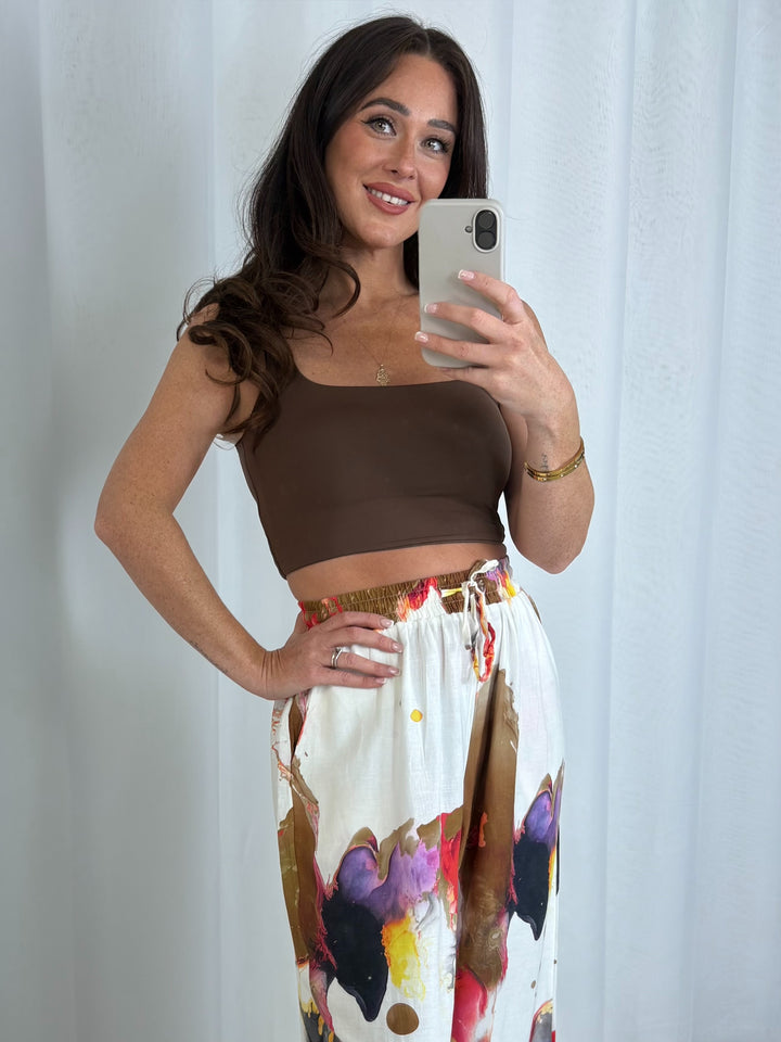 Multi Coloured Abstract Print Trousers