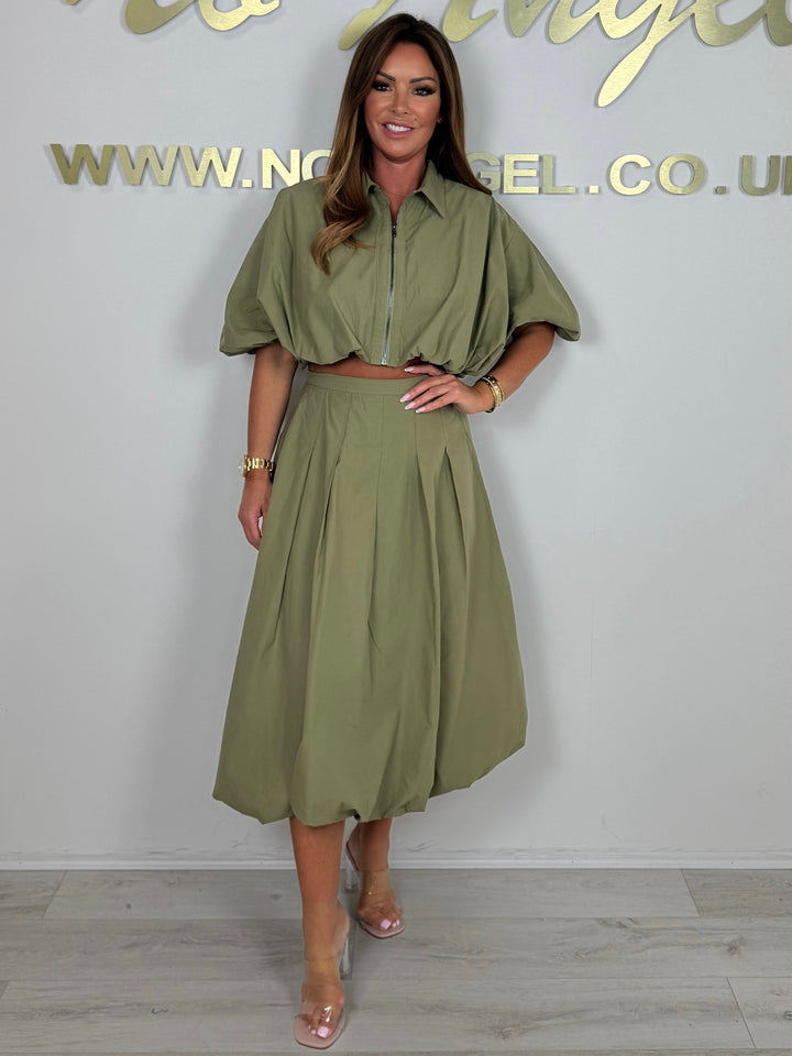 Puff Ball Jacket & Midi Skirt Co-Ord (2 Colours)