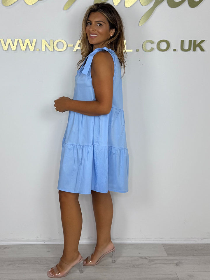 Tie Shoulder Tiered Mini Dress (7 Colours)