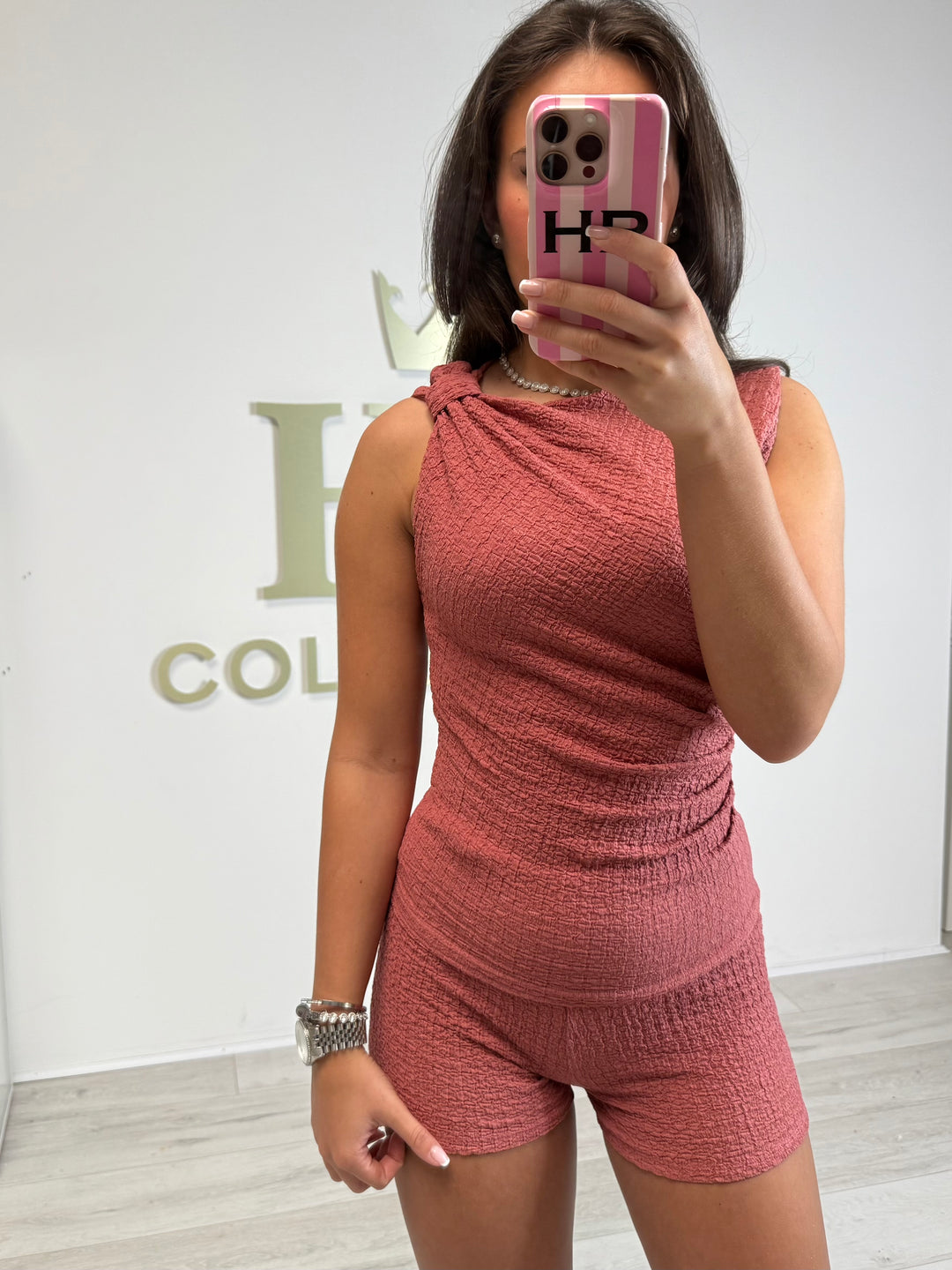 Crinkle Knot Detail Shorts Co-ord (2 Colours)