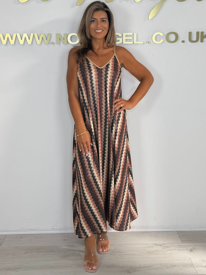 Printed Floaty Pleated Spaghetti Strap Dress (5 Colours)