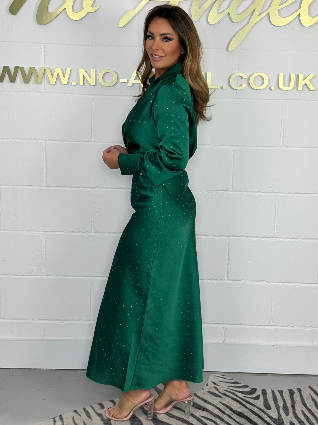Satin Cropped V-Neck Long Sleeve Top & Skirt Co-Ord (4 Colours)