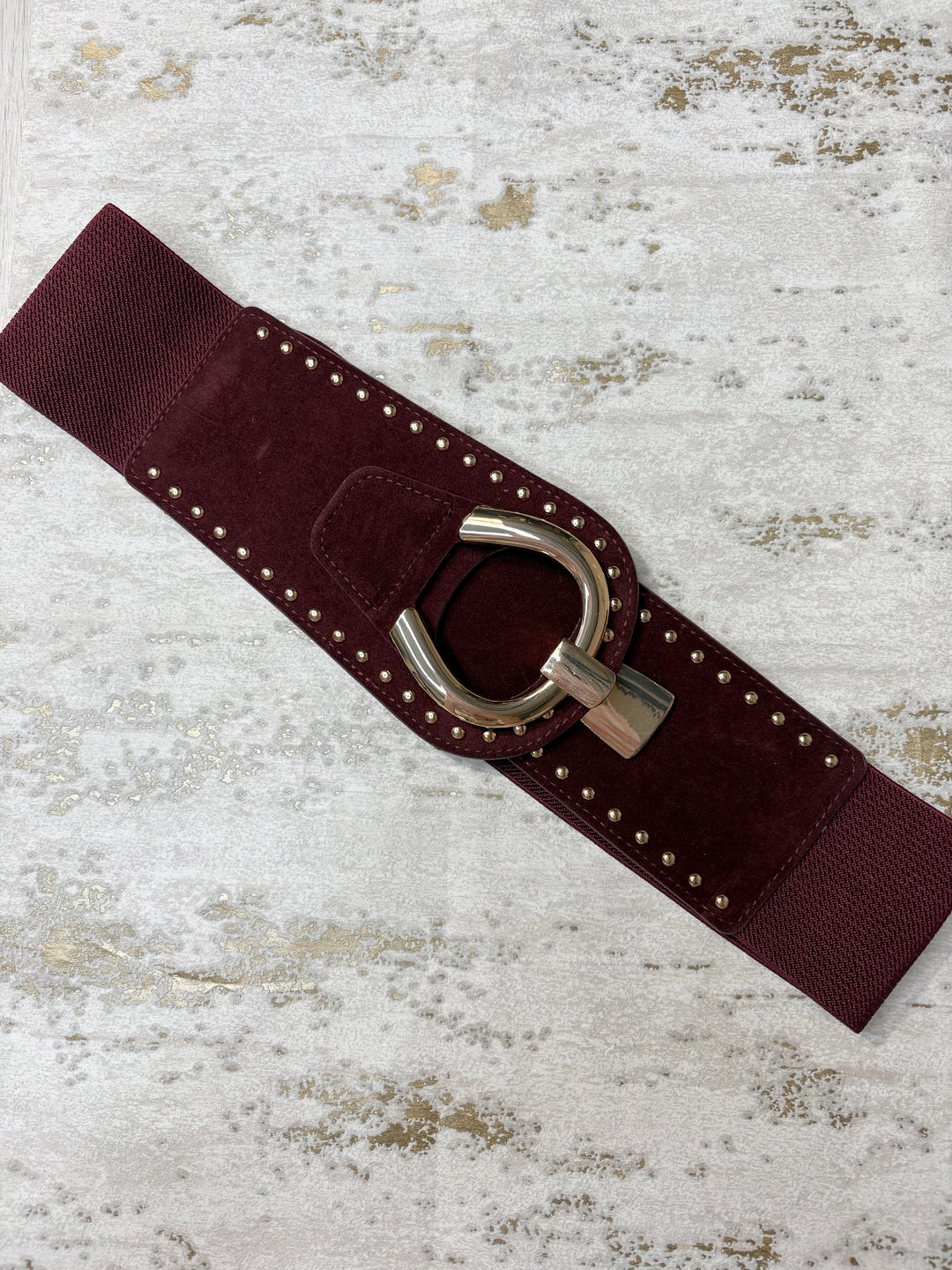 Large Suedette Gold Hook Elastic Belt (5 Colours)