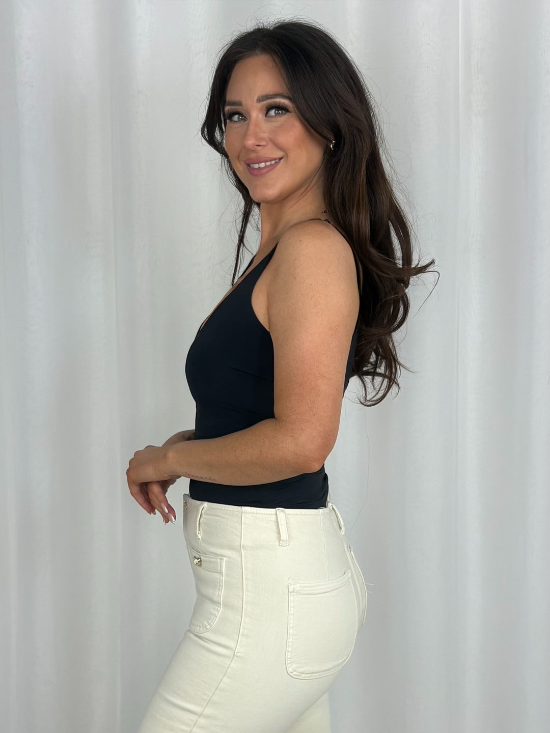 V-Neck Strappy Basic Bodysuit (3 Colours)