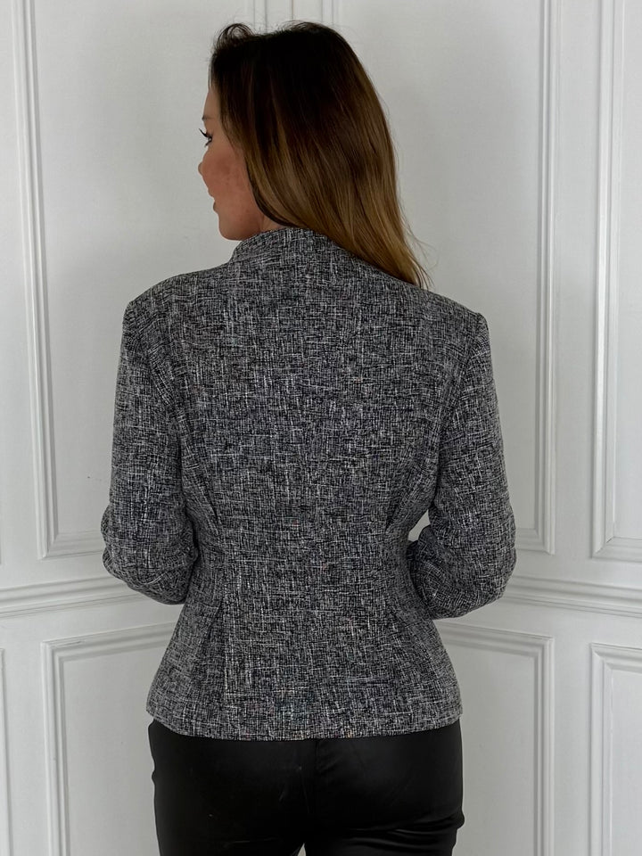 WINDSOR - Tweed Peplum Blazer (Black)