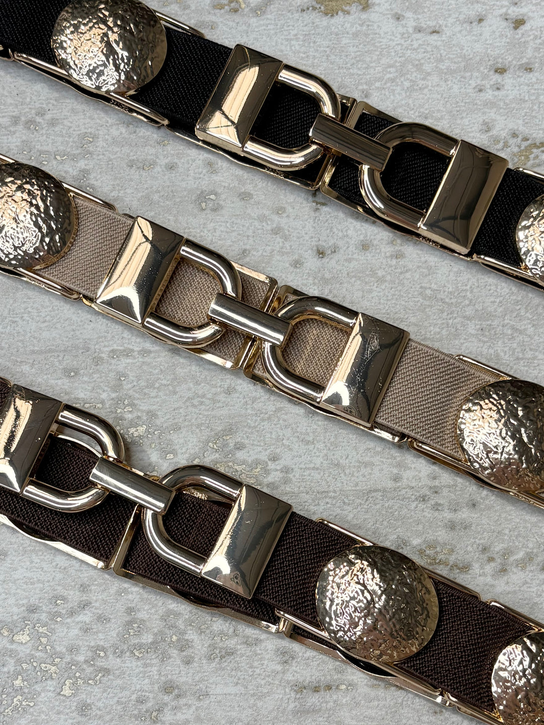 Half Moon Gold Disk Elastic Belt (3 Colours)