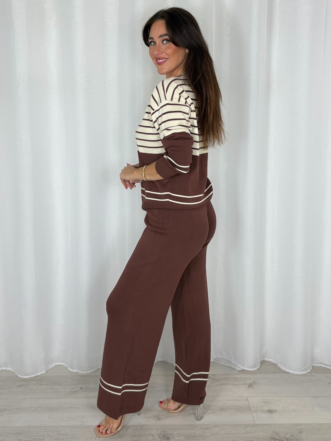 Round Neck Striped Jumper And Trouser Co-Ord (5 Colours)