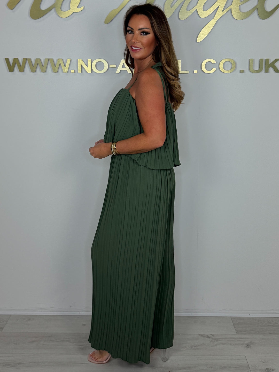 Pleated Tie Shoulder Floaty Jumpsuit (4 Colours)