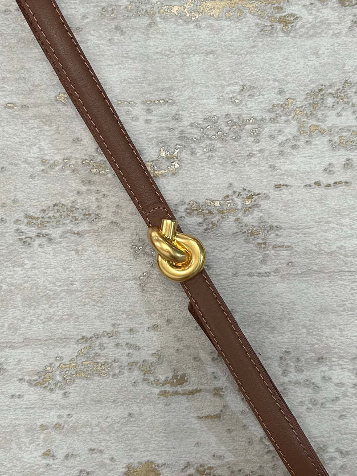 Gold Knot Faux Leather Belt (3 Colours)