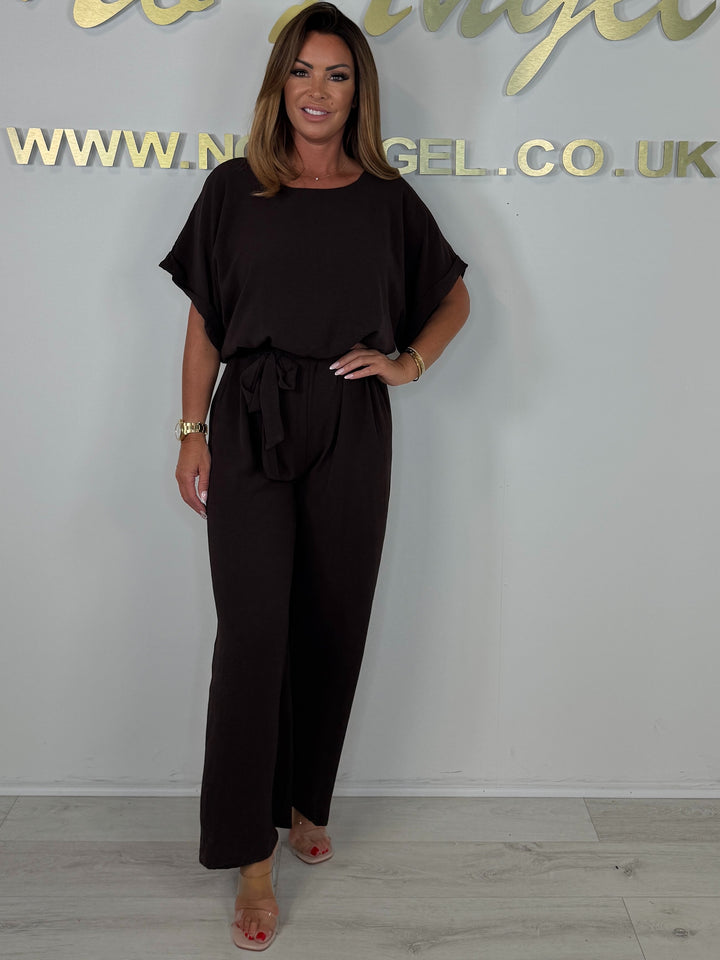 Round Neck Belted Jumpsuit (2 Colours)