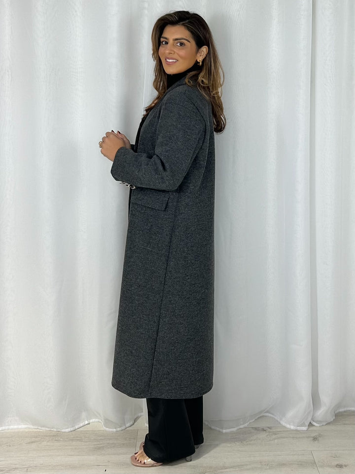 Textured Gold Single Button Longline Jacket (9 Colours)