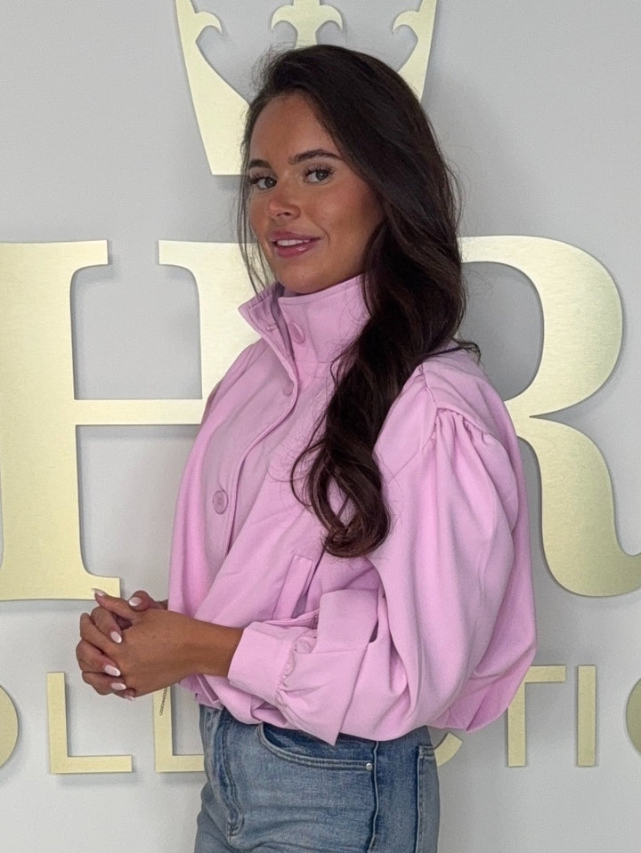 Funnel Neck Button Up Balloon Style Jacket (9 Colours)