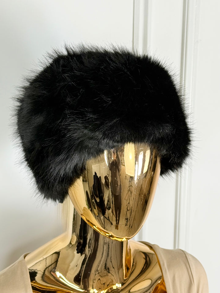 Black Faux Fur Hat
