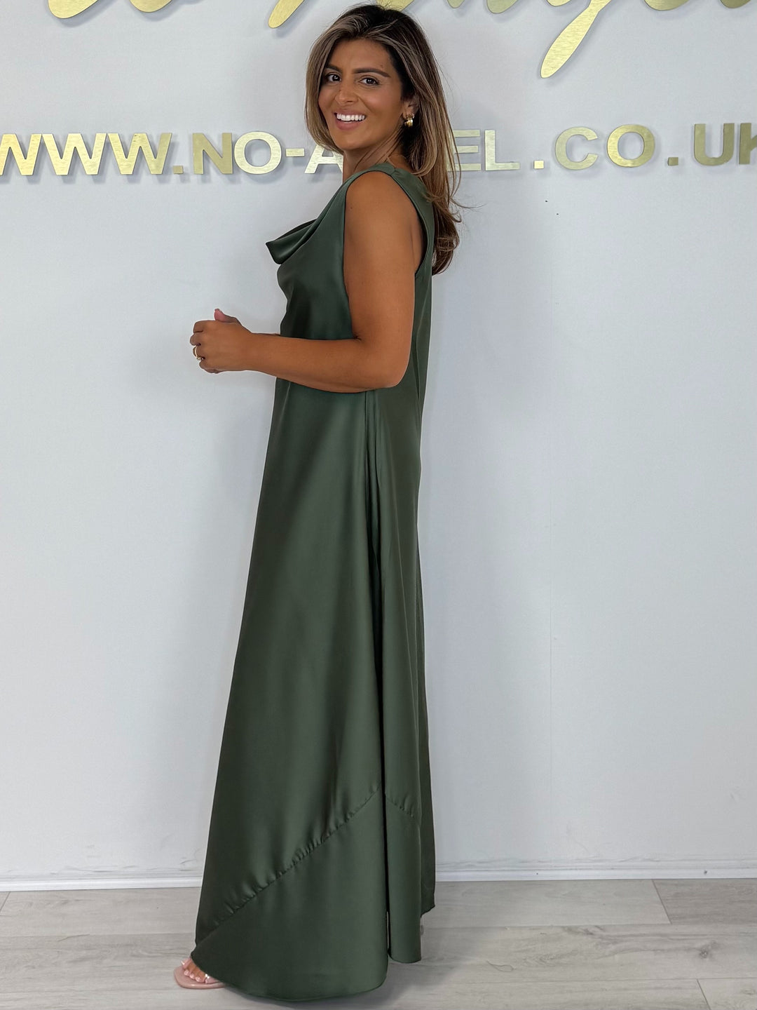 Cowl Neck Gold Detail Maxi Dress (3 Colours)
