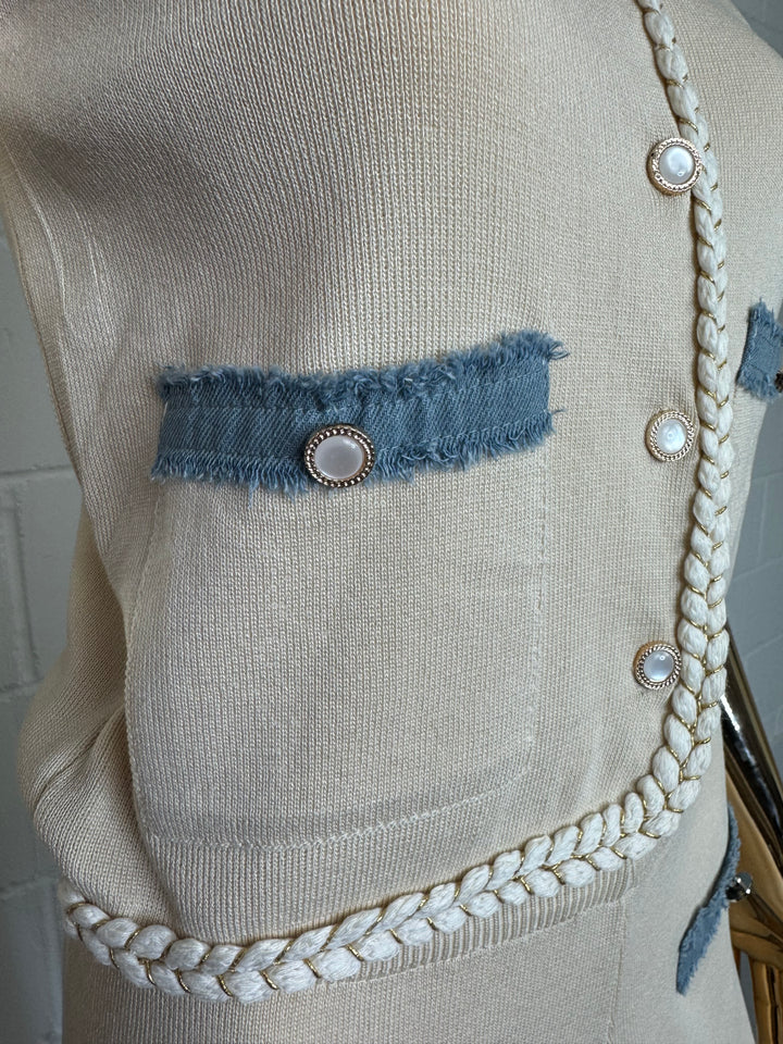 Plaited Trim Waistcoat & Trouser Co-ord (2 Colours)