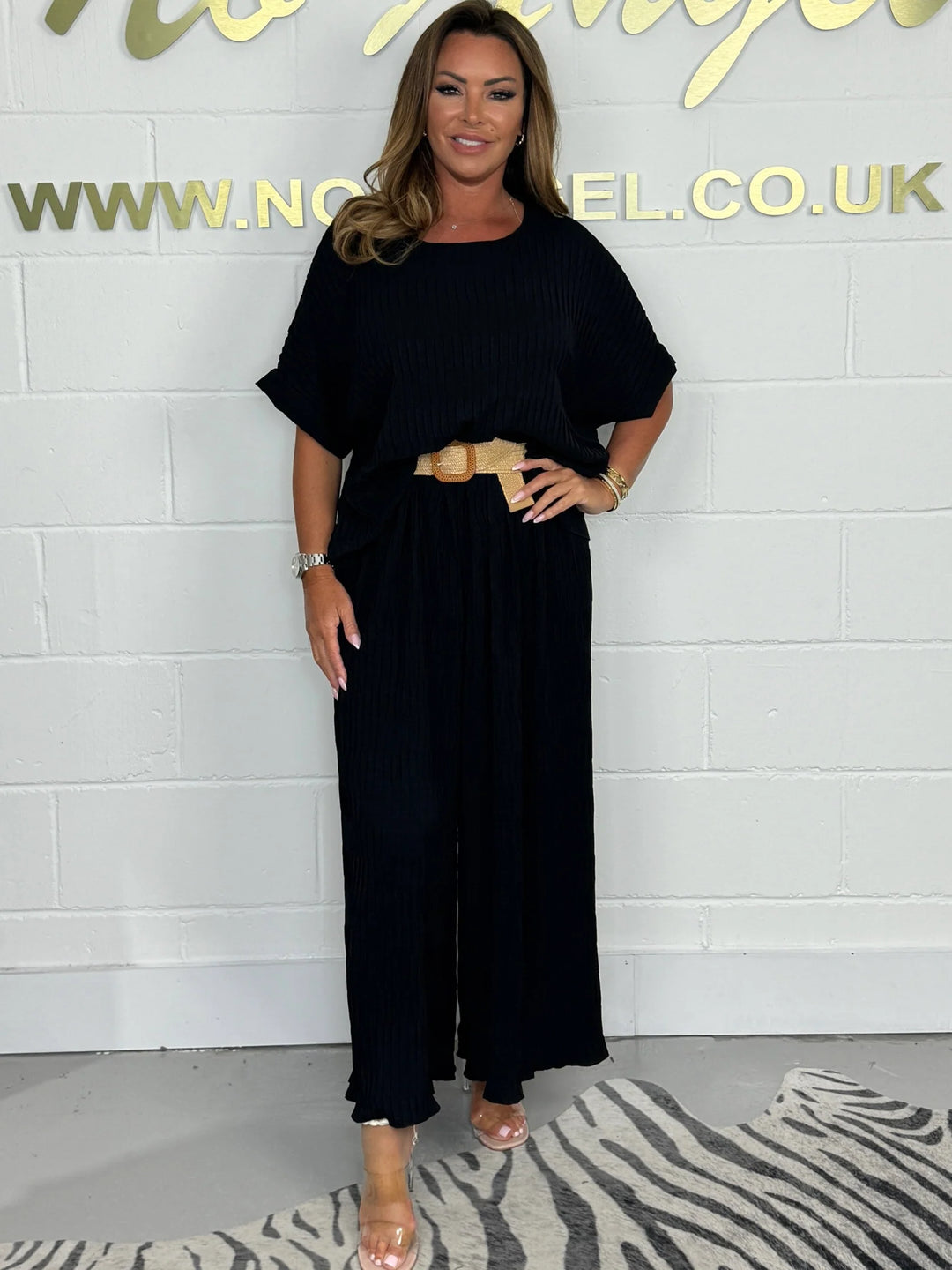 Crinkle Top & Belted Trouser Co-Ord ( 6 colours)