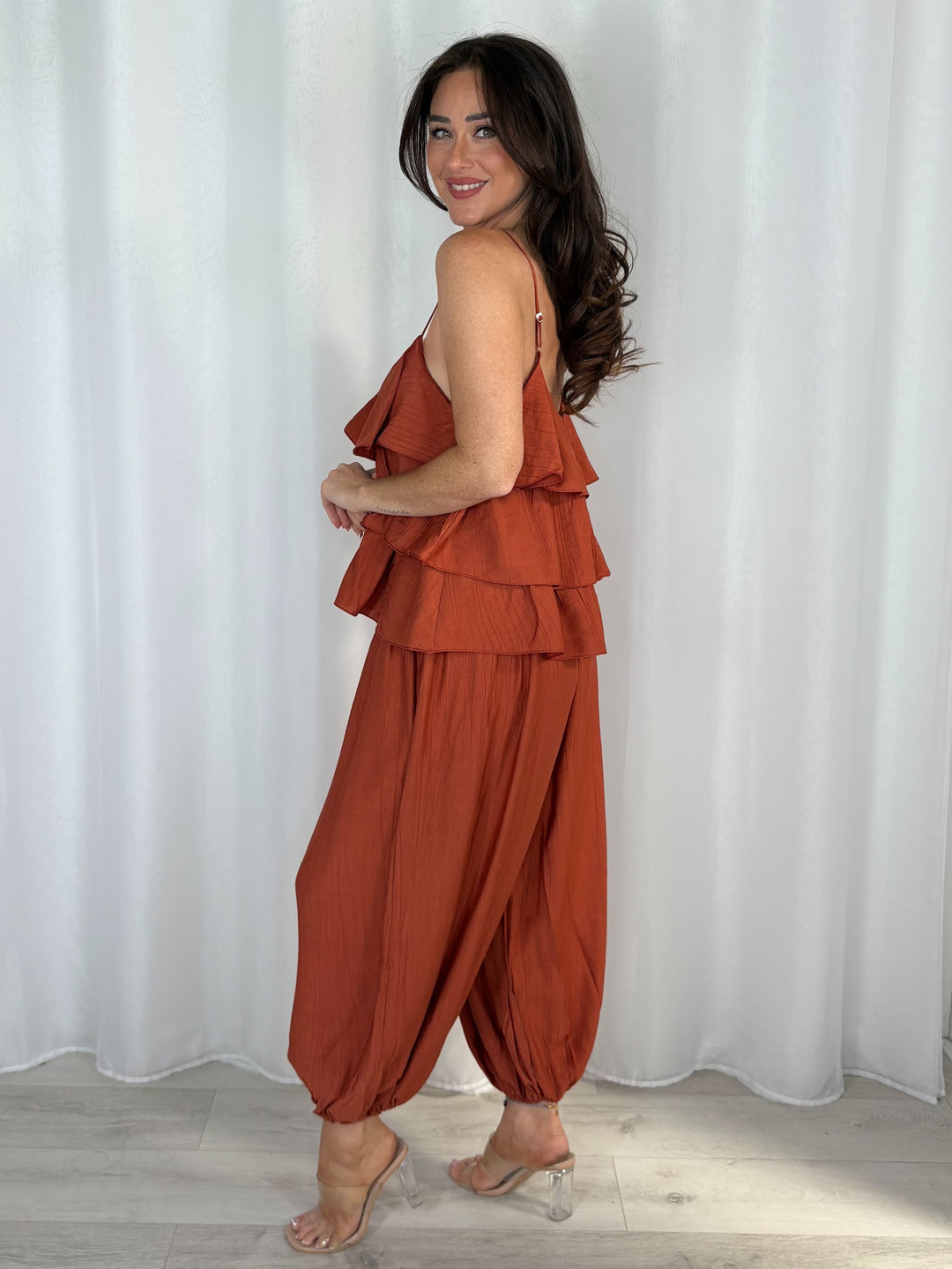 Frill Vest Top And Harem Trouser Co-Ord (7 Colours)