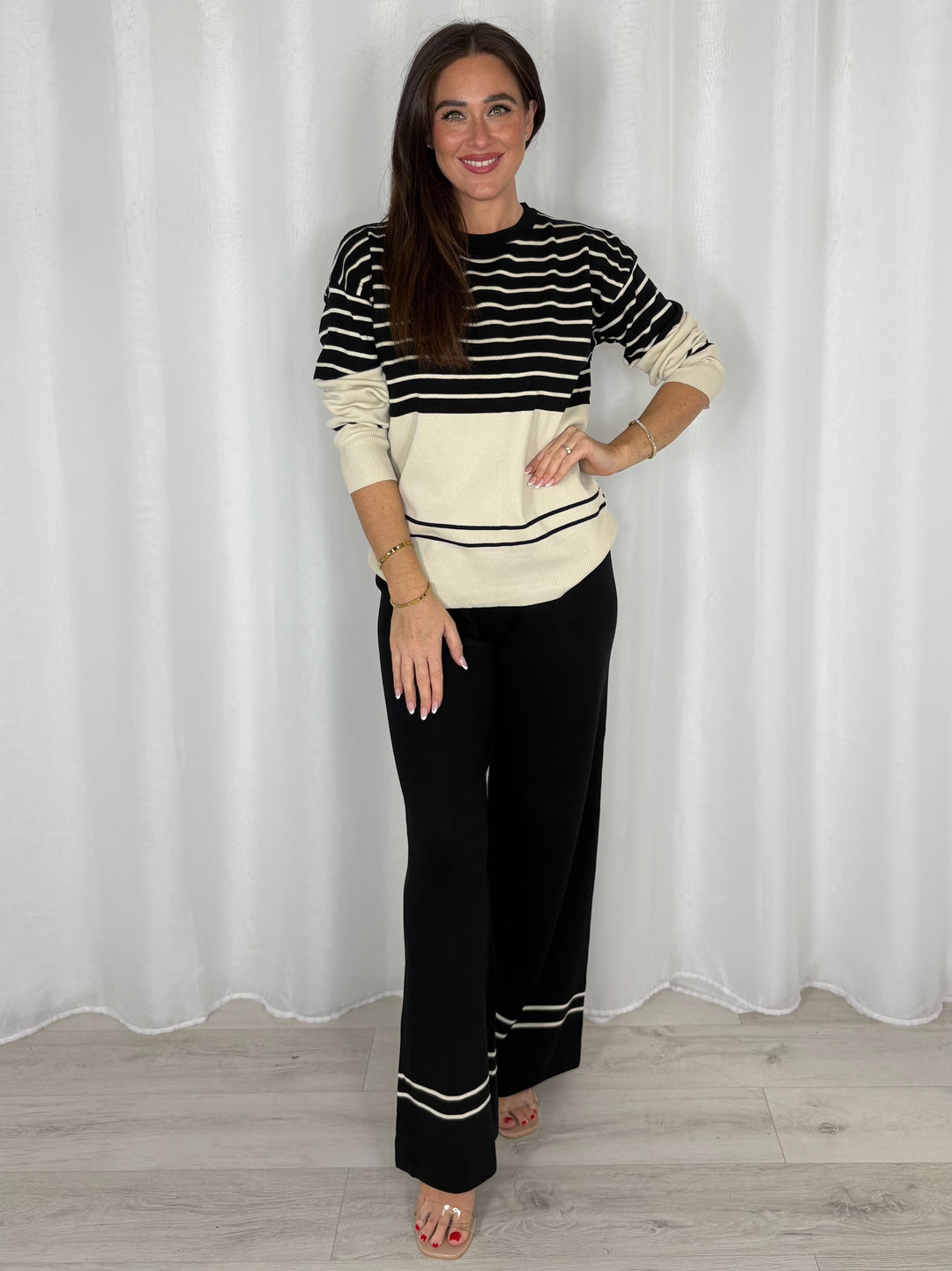 Round Neck Striped Jumper And Trouser Co-Ord (5 Colours)