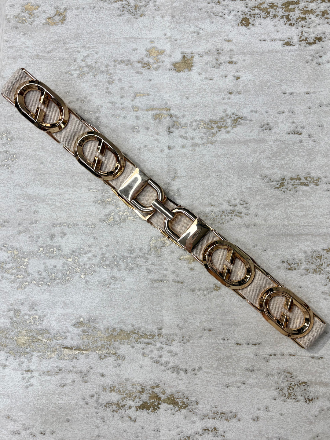 Elastic Gold Oval Buckle Belt (2 Colours)