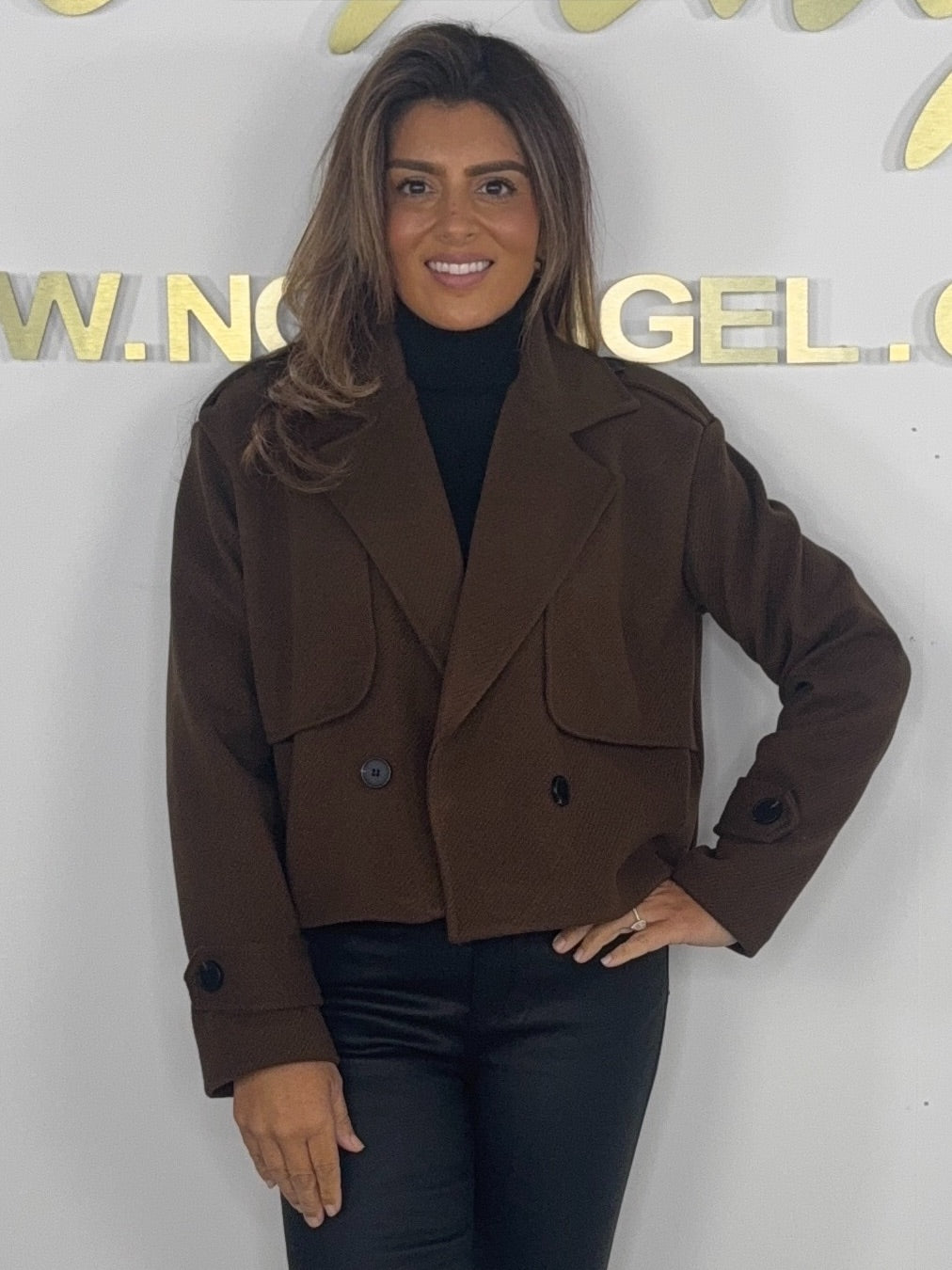Collared Black Button Trench Style Jacket (3 Colours)