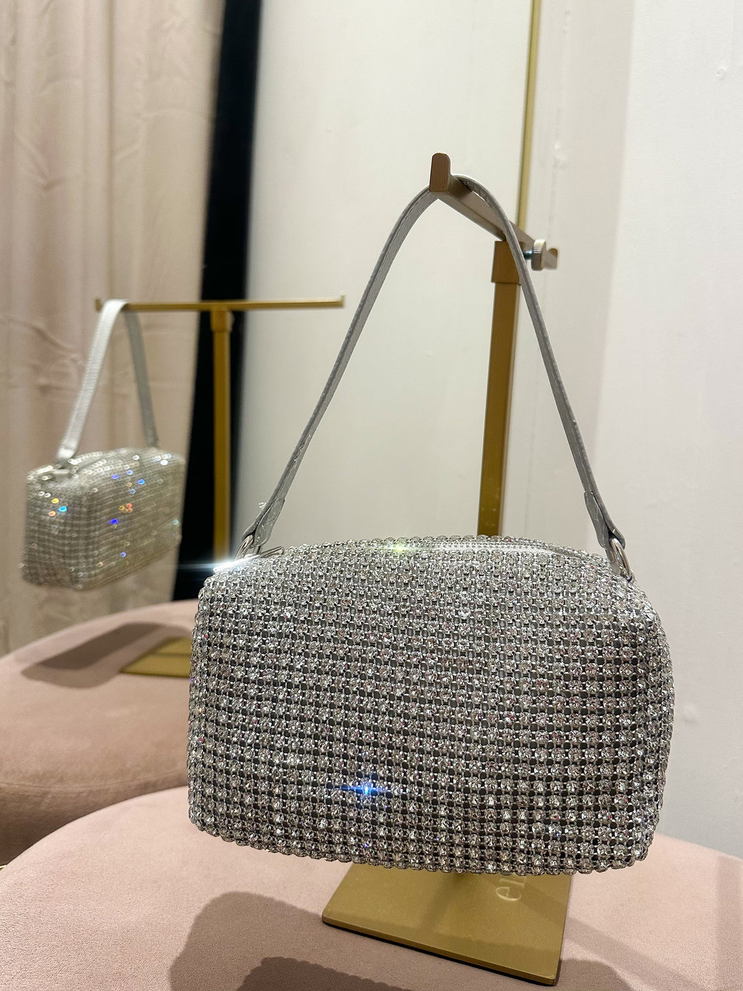 Diamante Box Zip Up Mini Bag (3 Colours)