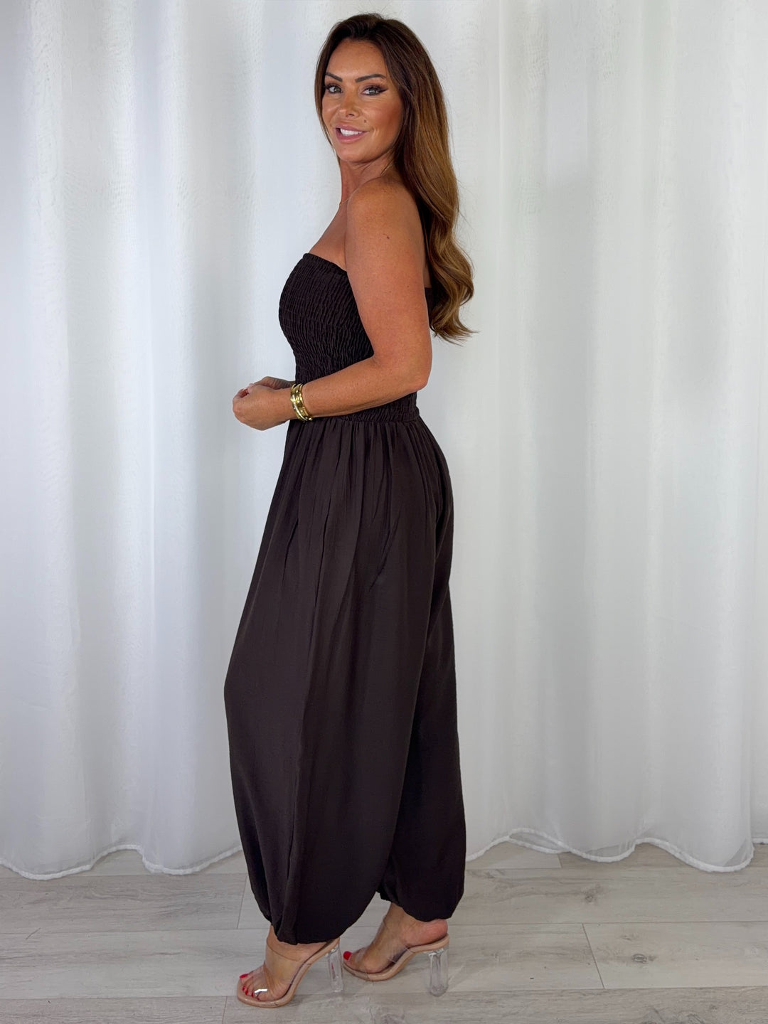 Smocked Bandeau Hareem Trouser Jumpsuit (4 Colours)