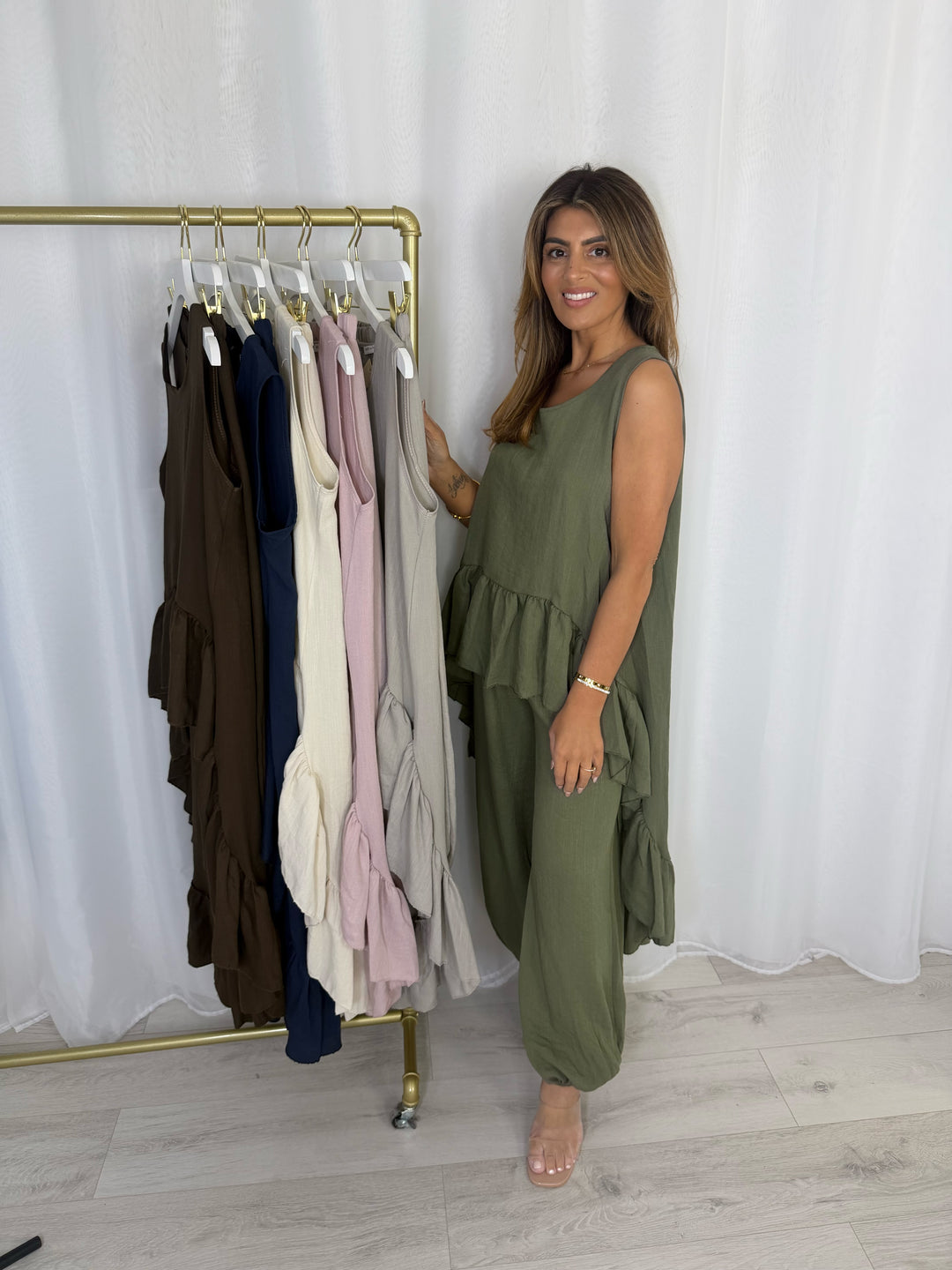 Frill High Low Balloon Trouser Co-Ord (6 Colours)
