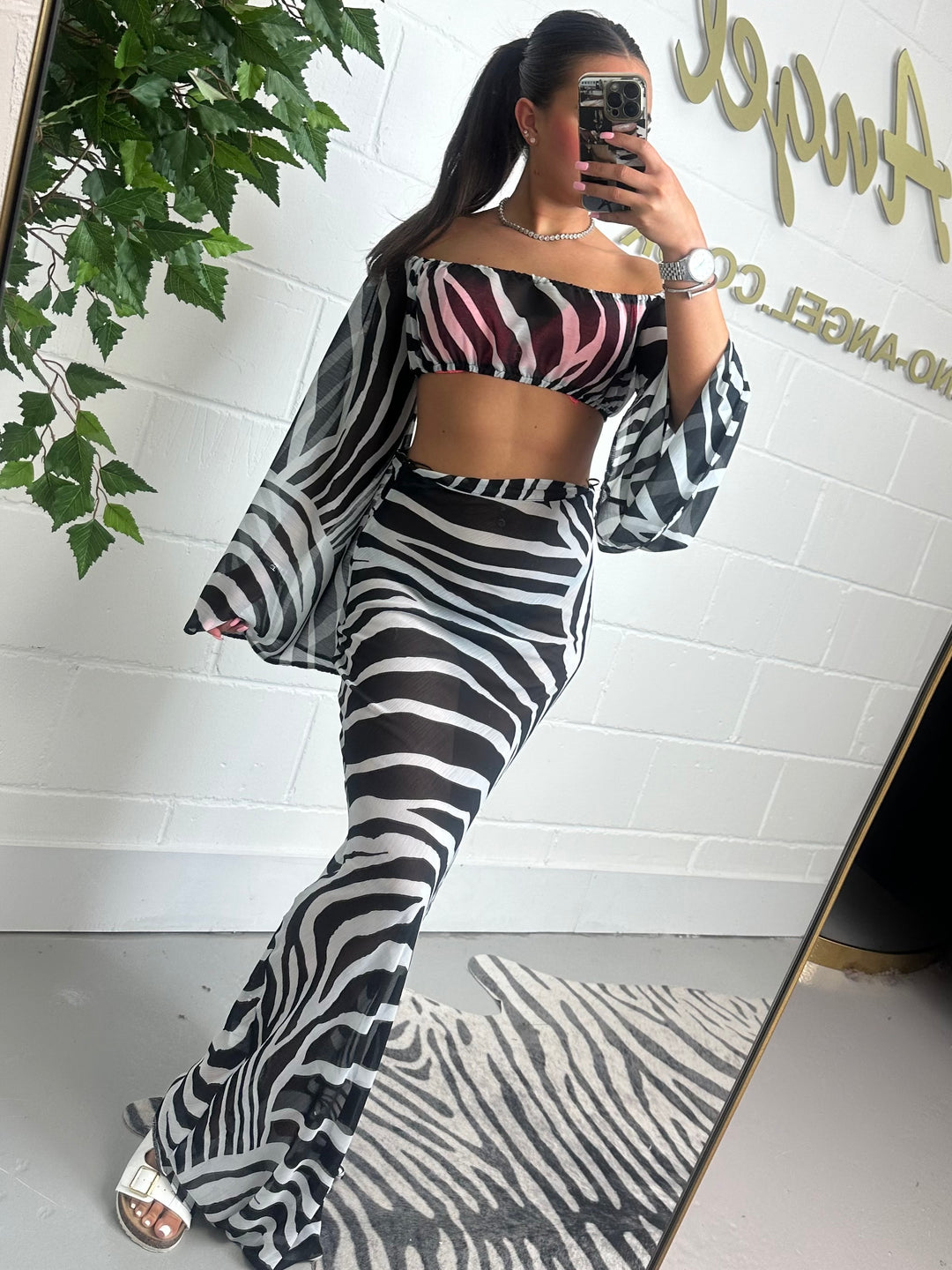 Zebra Chiffon skirt & top co-ord