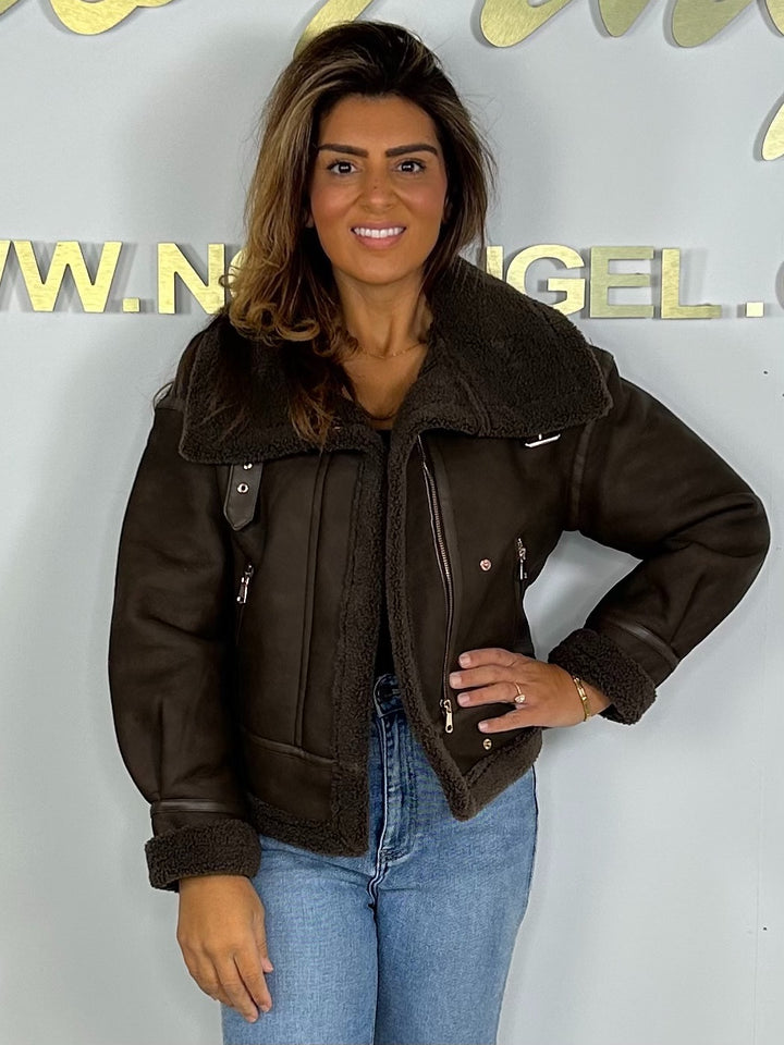 Aviator Faux Leather Jacket (2 Colours)