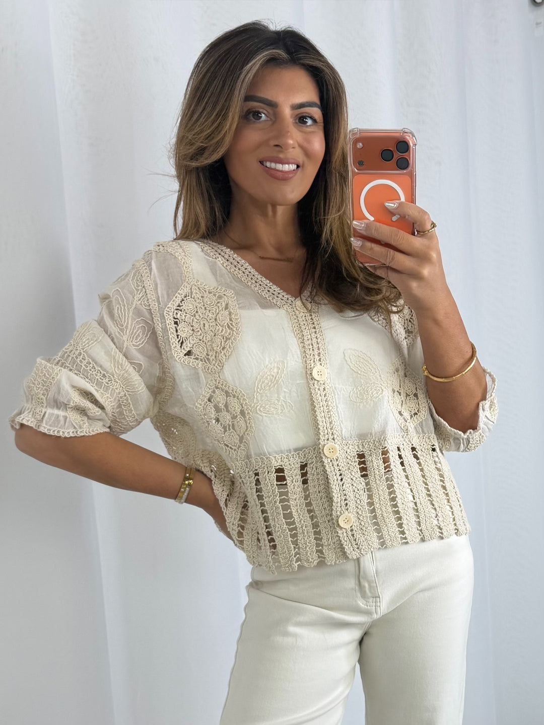 Crochet Button Up Cardigan (3 Colours)