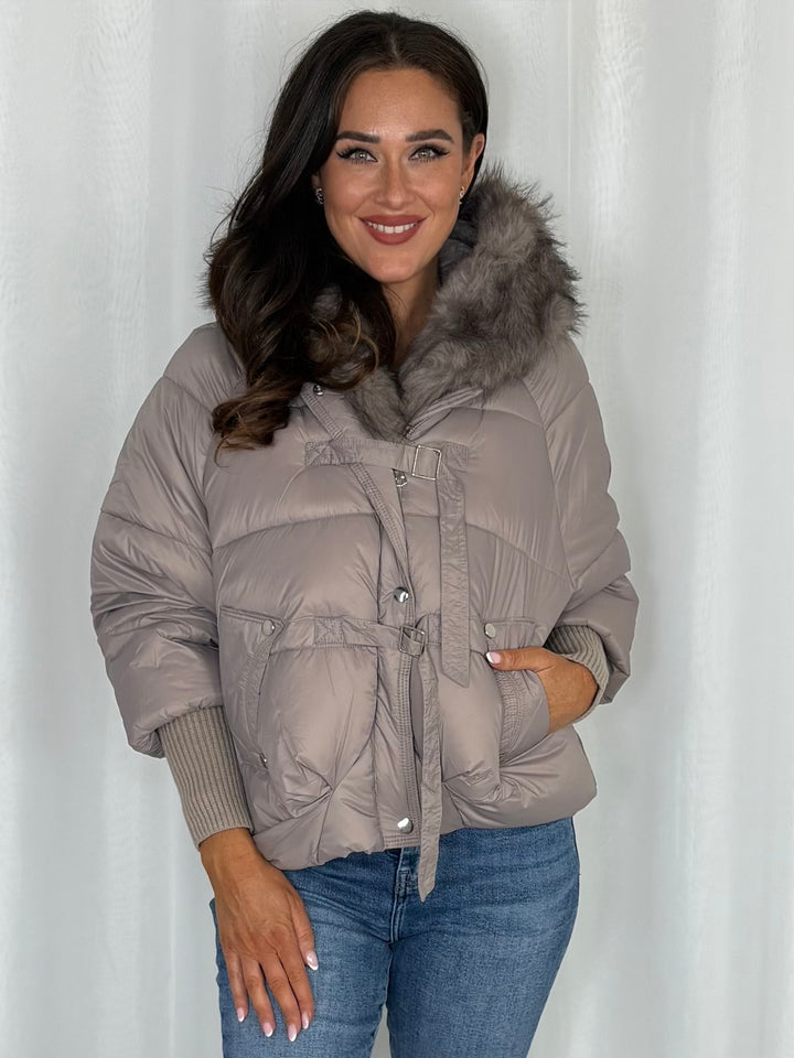 Faux Fur Hooded Puffer Jacket