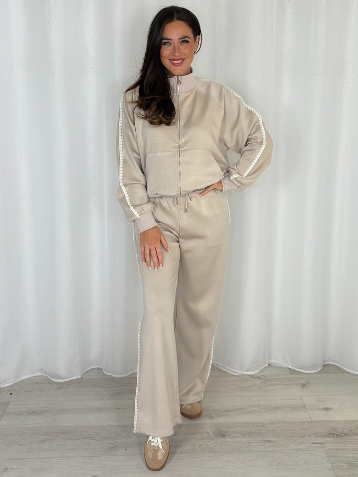 Zip Up Funnel Neck Bomber Jacket Tracksuit