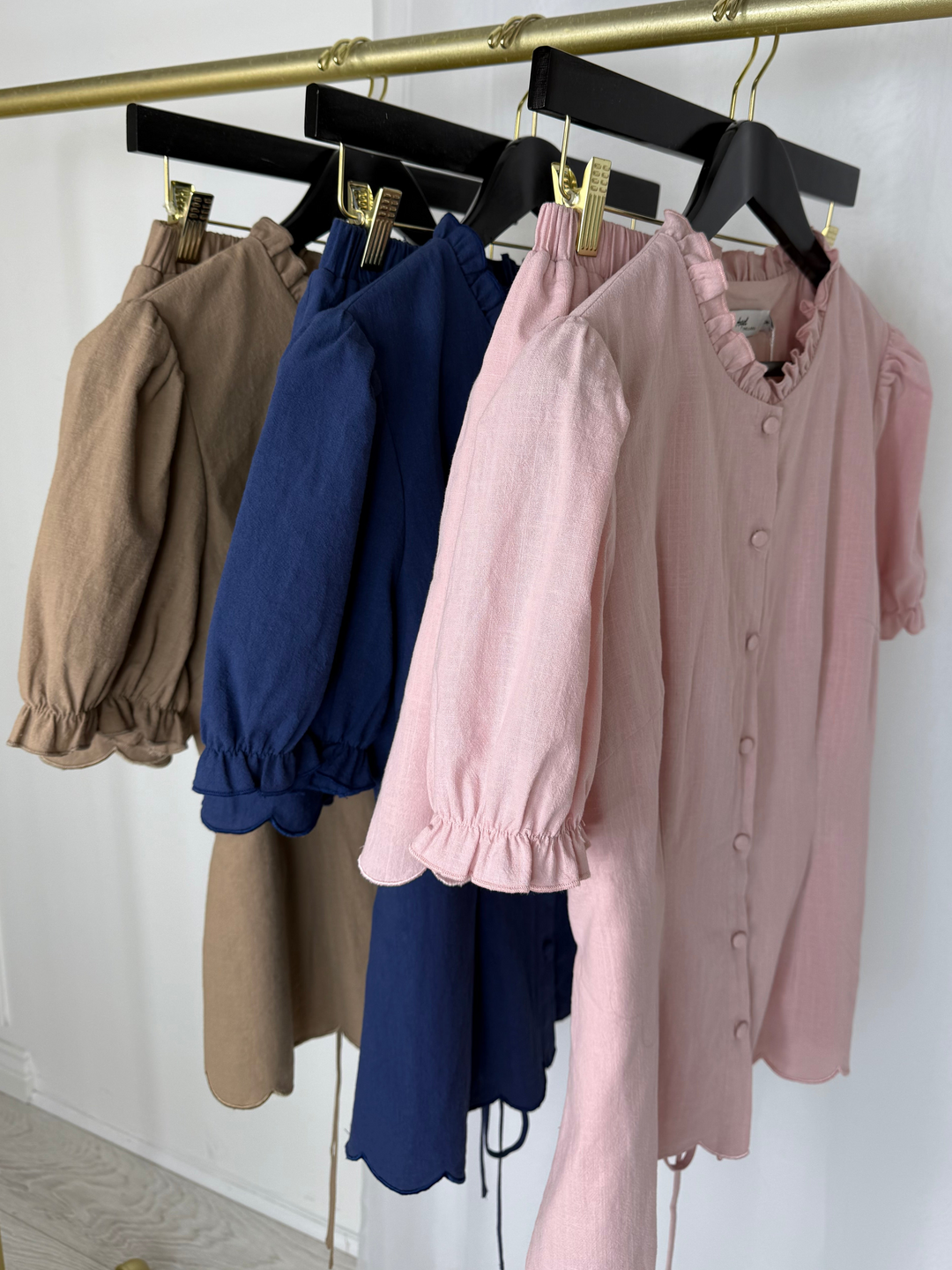 Venice - Scallop Trim Co-Ord Set (Rose)