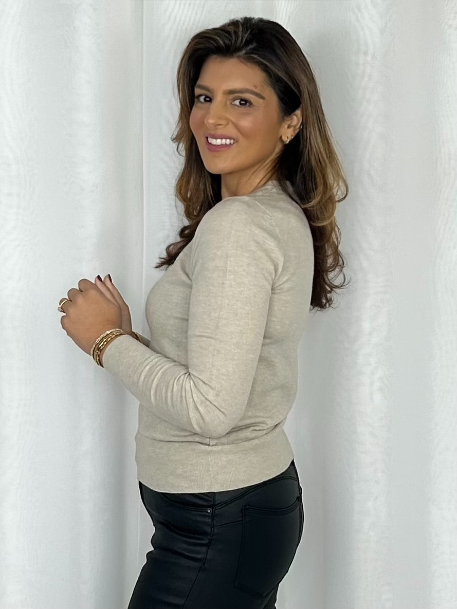 Soft Knit Round Neck Long Sleeve Top (4 Colours)