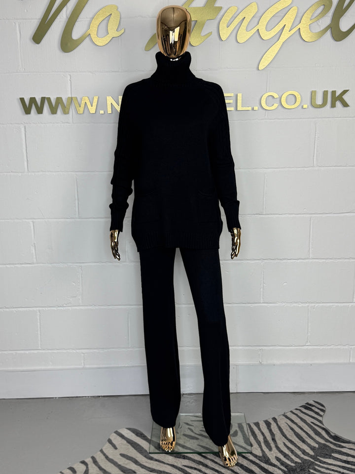 Roll Neck Cable Knit Pocket Trouser Co-Ord (4 Colours)