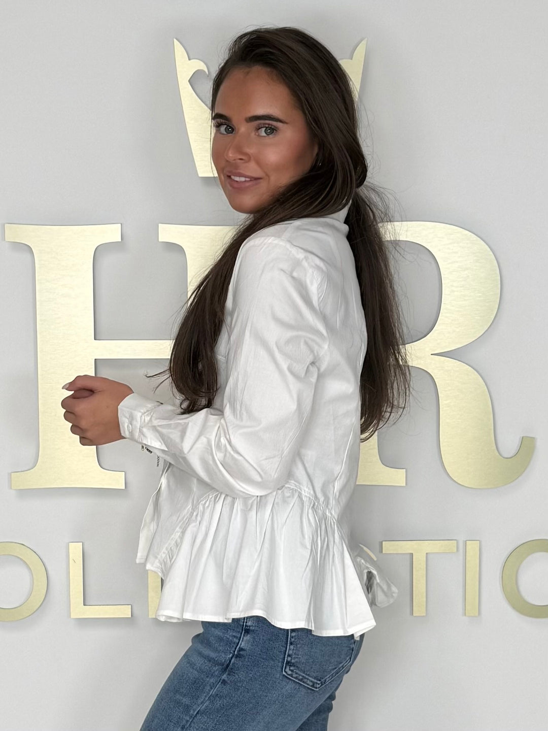 Collared Peplum Cinched Waist Shirt (2 Colours)