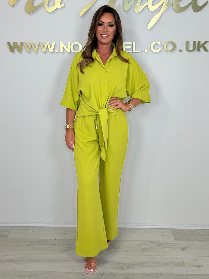 Tie Up Shirt Silver Ring Back Detail Co-ord (5 Colours)