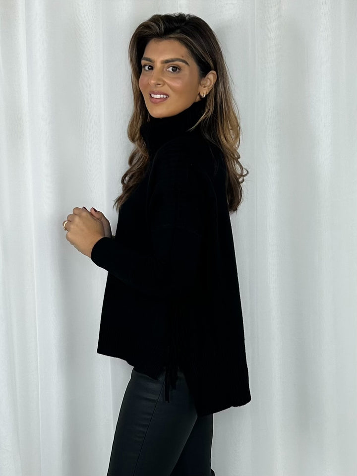 Soft Knit Roll Neck Tassel Side Jumper (5 Colours)