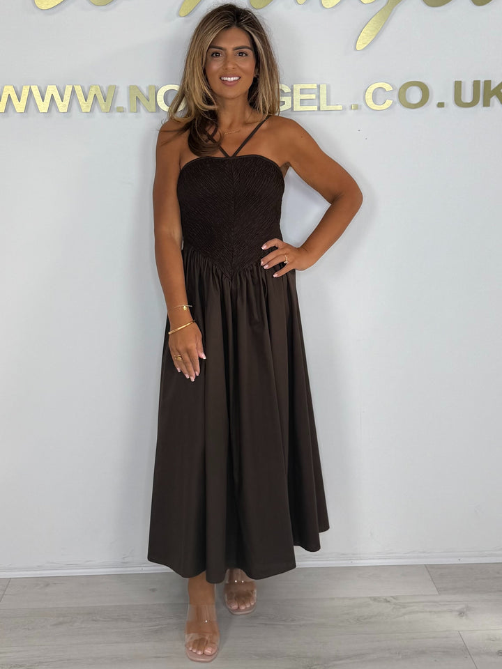 Elasticated Top Puff Skirt Maxi Dress (5 Colours)