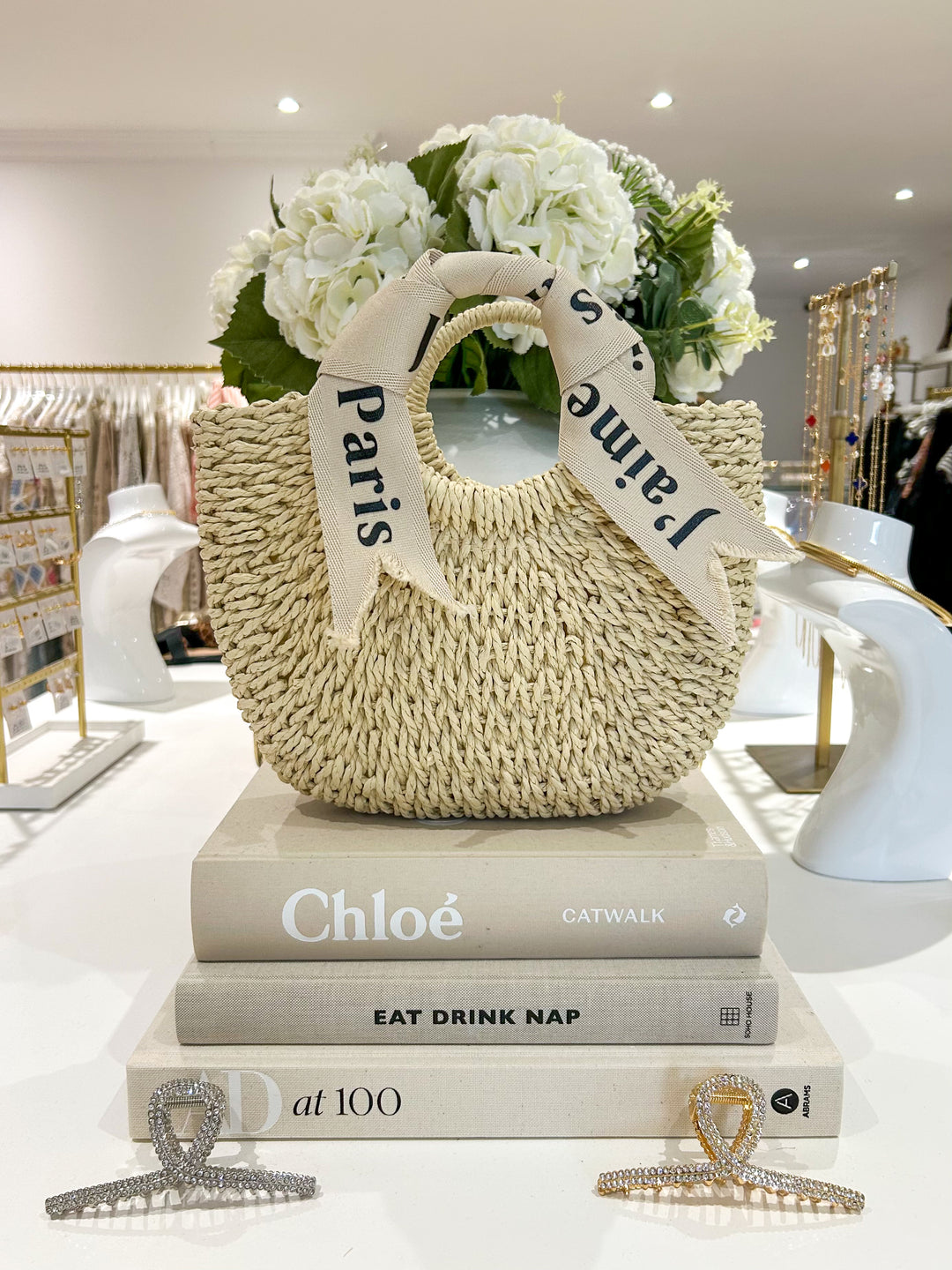 J'aime Paris Scarf Woven Beach Bag (2 Colours)