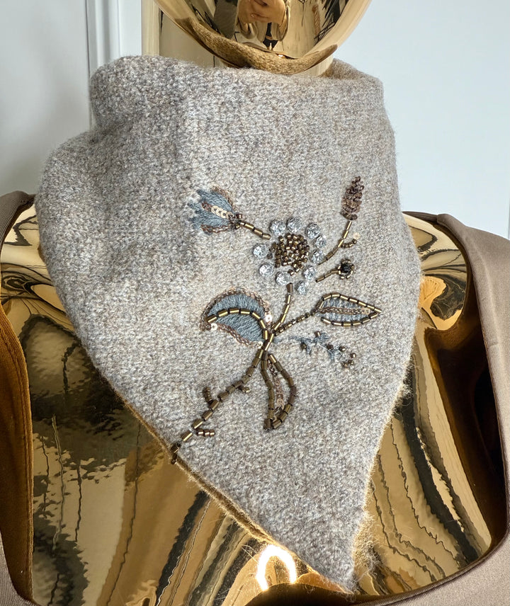 Embellished Knit Neck Bandana