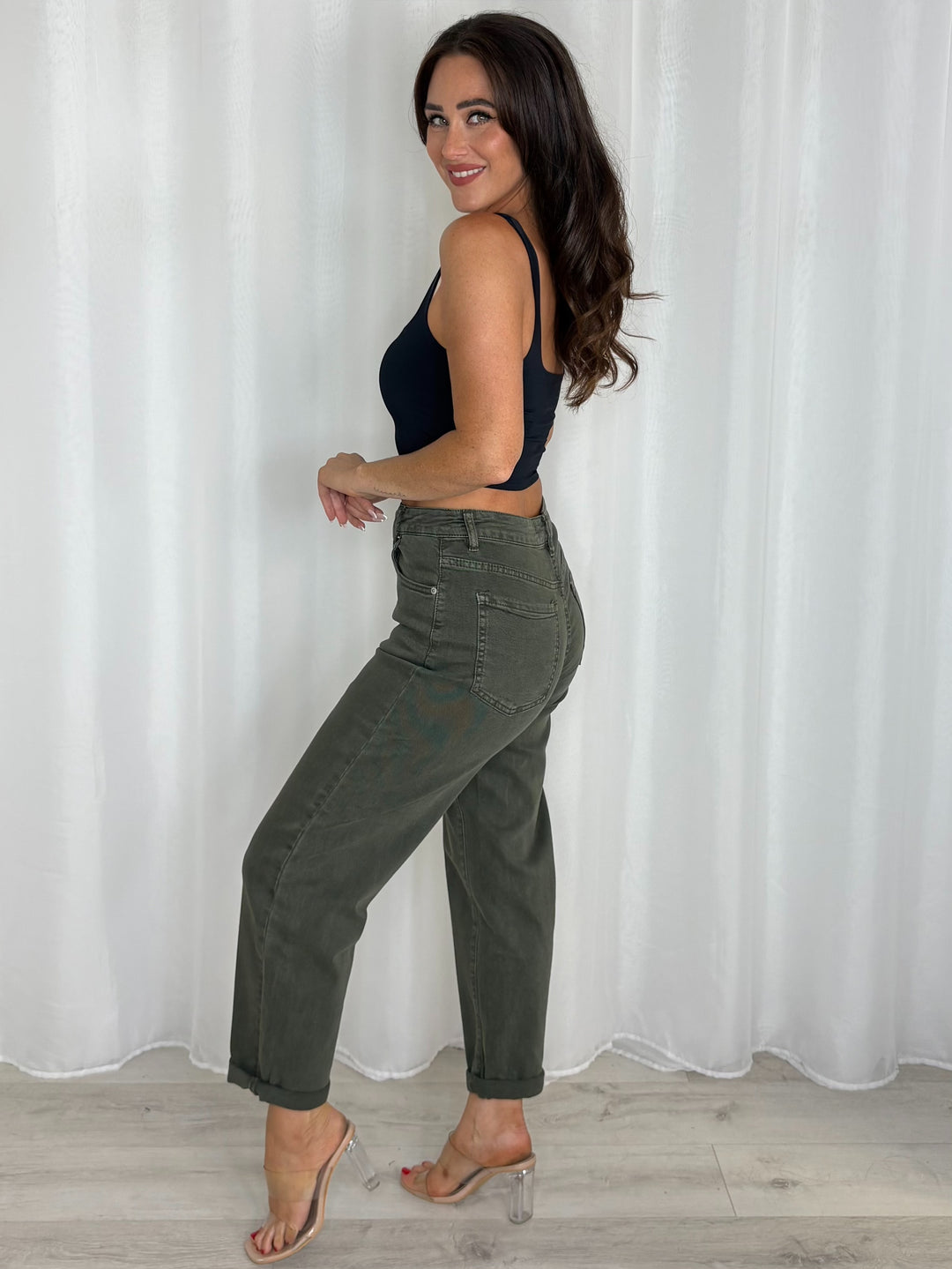 Turn Up Bottom Mom Jeans (15 Colours)