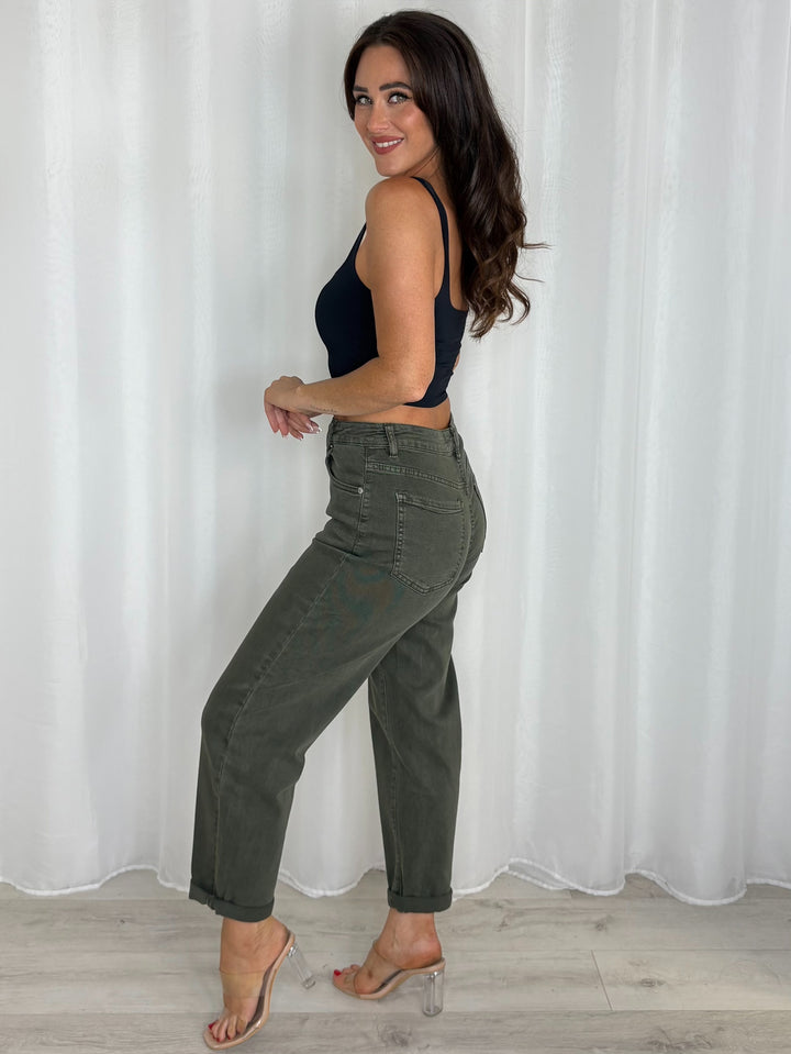 Turn Up Bottom Mom Jeans (15 Colours)