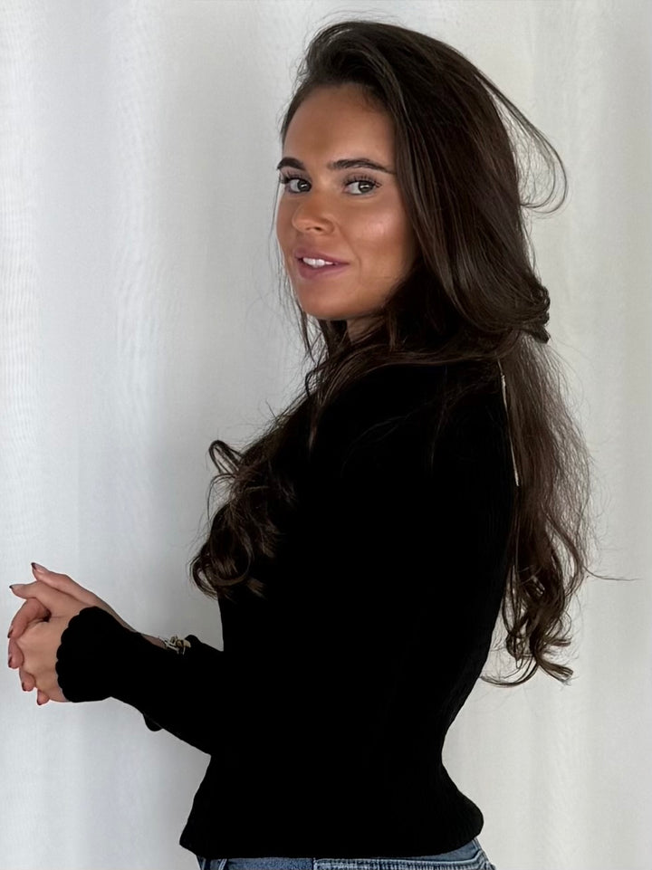 Ribbed Knit Button Detail Long Sleeve Top (6 Colours)
