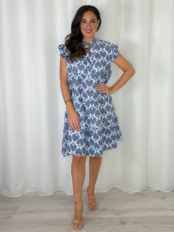 Aztec Print Cap Sleeve Smock Dress (8 Colours)