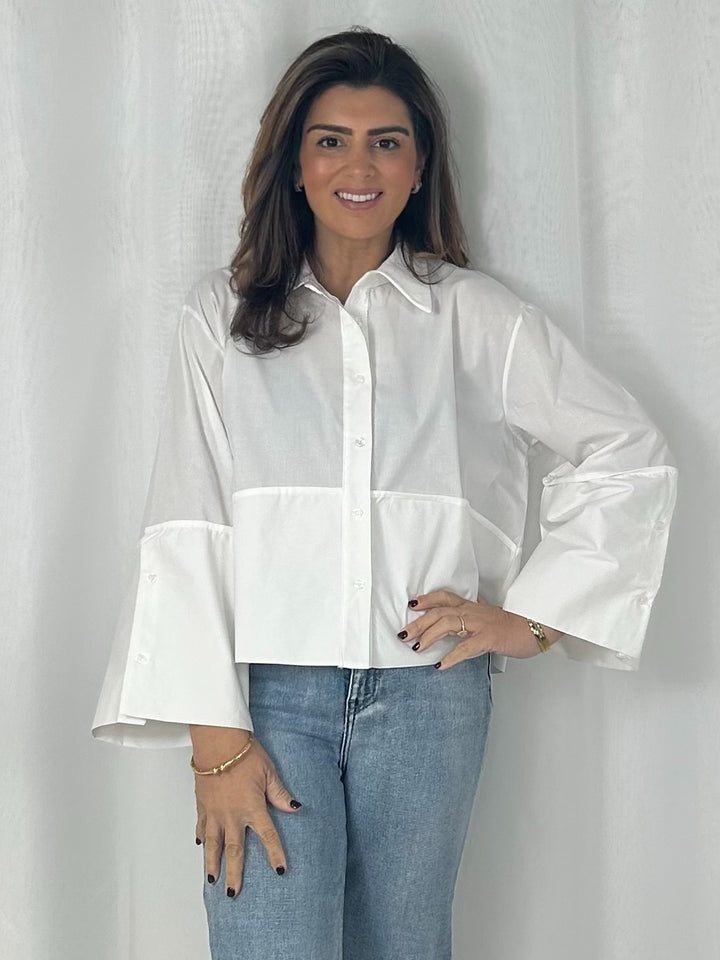 Wide Sleeve Collared Button Up Shirt (4 Colours)