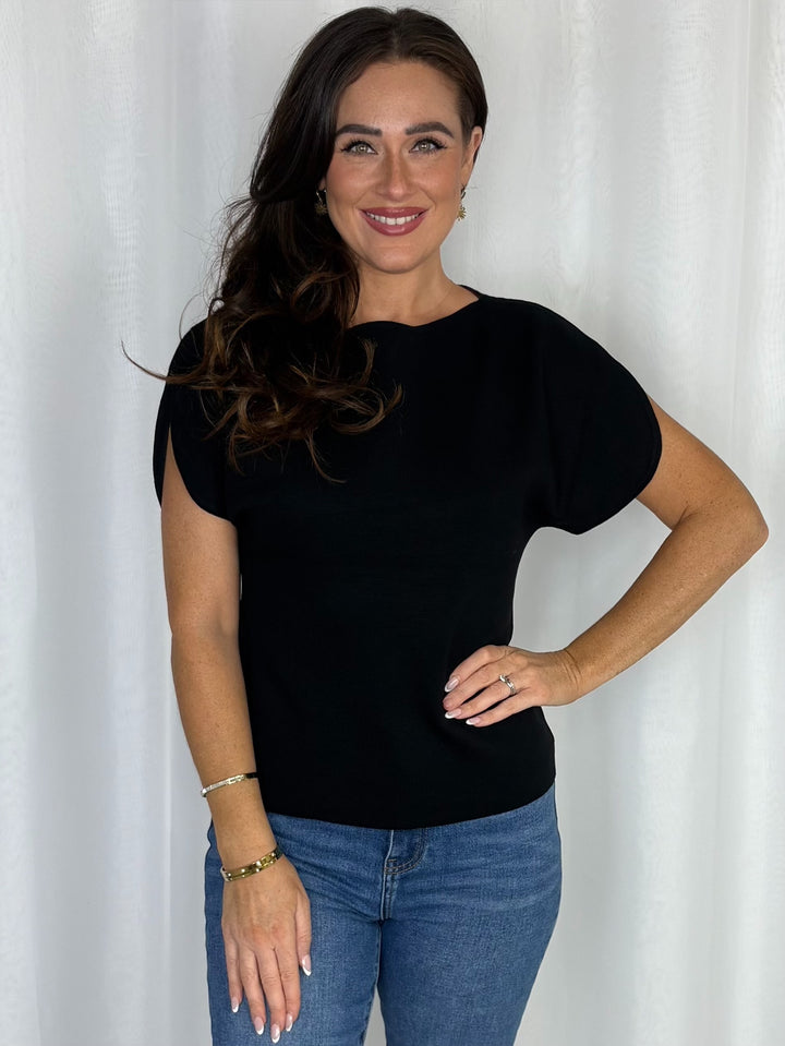 Cut Out Short Sleeve Top (3 Colours)