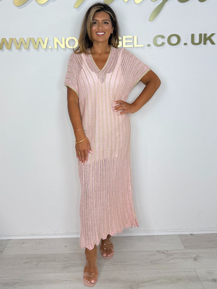 Batwing Sleeve Scalloped Bottom Beach Maxi Dress (2 Colours)